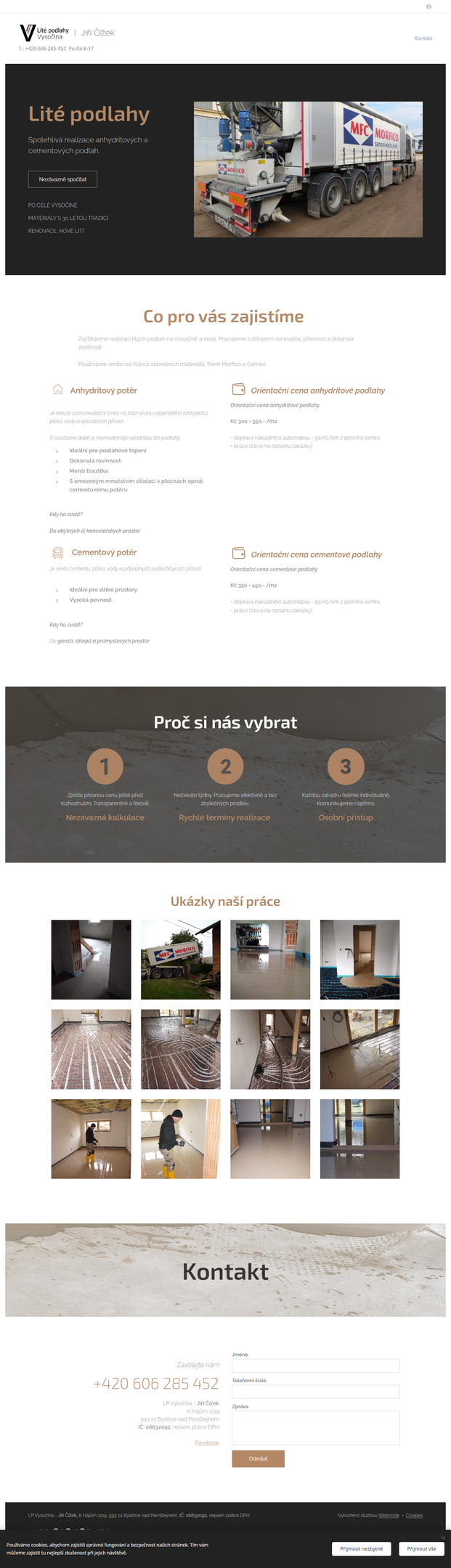 Lité podlahy Vysočina - ukázková reference